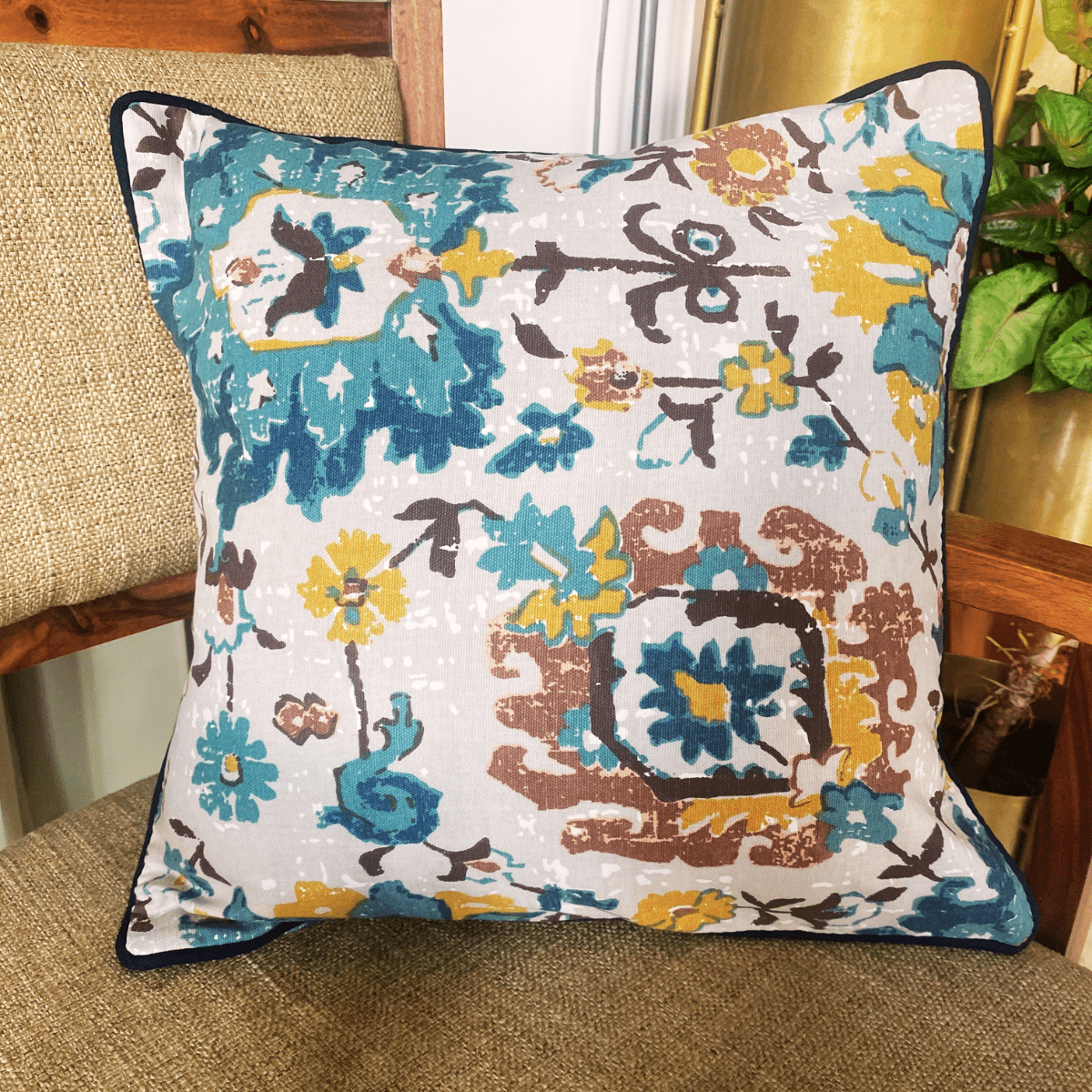 Wildwood Printed Cushion Covers, 16" x 16", Pack of 5 - Coral Slub -